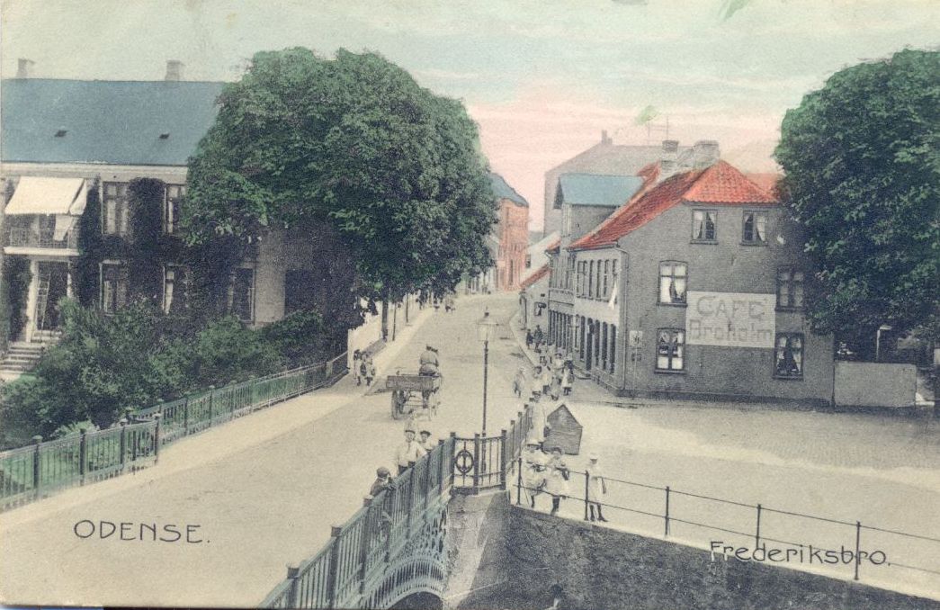 Frederiksgade ca. 1908 set fra broen mod Nyborgvej